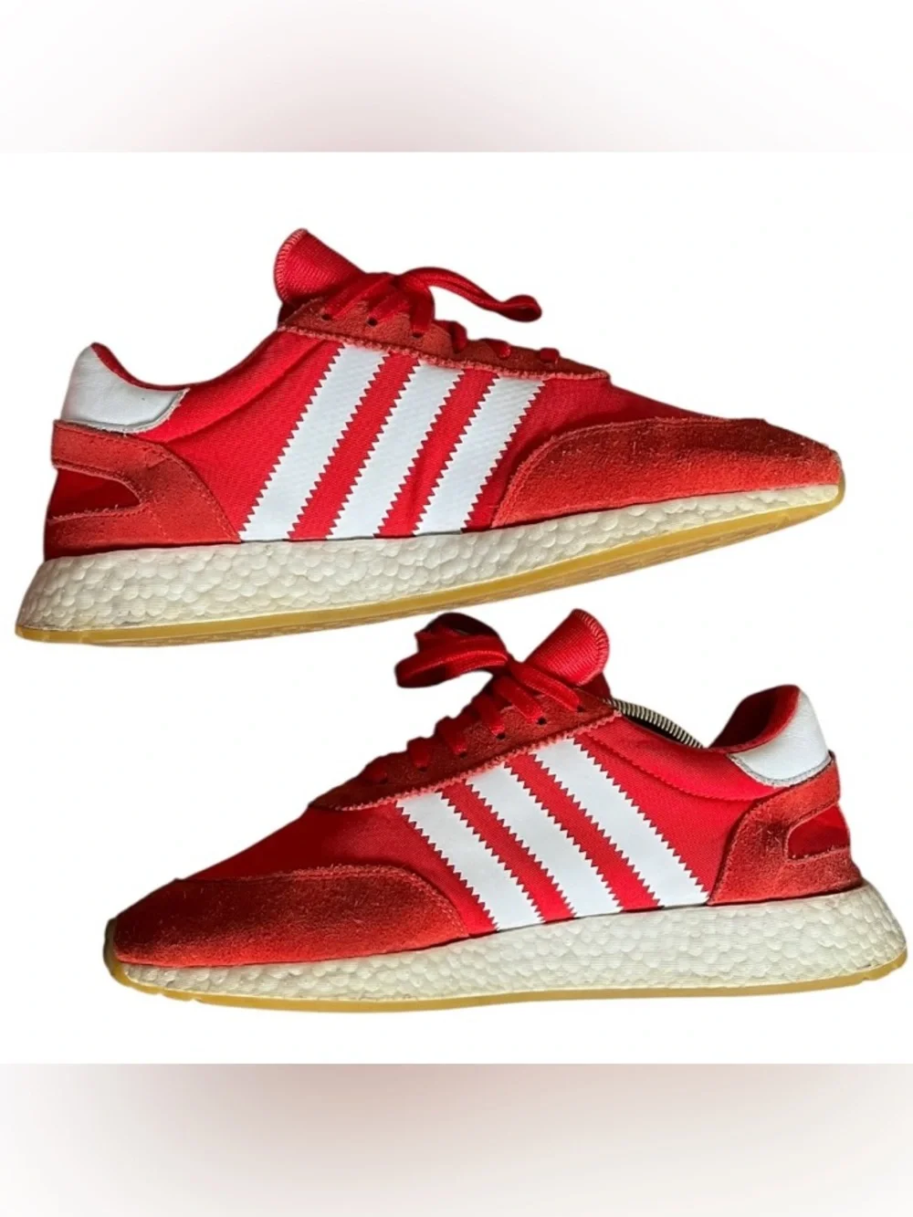 Adidas Iniki Runner Red White Mens 10.5 Sneakers BB2091 Athleisure Shoes